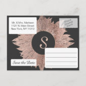 バラ離れ金ゴールドのブラックポストカードの保存 案内ポストカード (裏面)