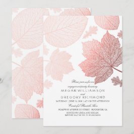 バラ離れ金ゴールドエレガント秋婚約パーティ 招待状