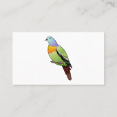 バラ首緑鳩のイラスト 名刺 (裏面)