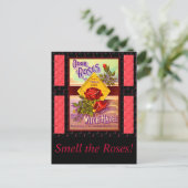 バラ香水ラベル ポストカード (スタンド正面)
