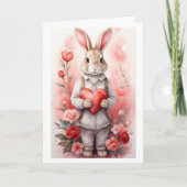 バラ魅力的ガーデンバニーイースター シーズンカード (正面)