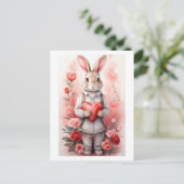 バラ魅力的ガーデンバニーイースター シーズンポストカード (スタンド正面)