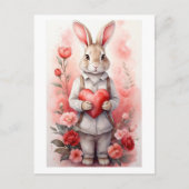 バラ魅力的ガーデンバニーイースター シーズンポストカード (正面)