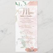 バラ魅力的ヴィンテージほこりっぽいピンクフローラディナー メニュー (正面)