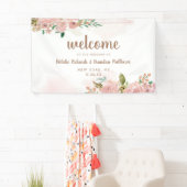 バラ魅力的ヴィンテージほこりっぽいピンクフローラ歓迎 横断幕 (インサイチュ)