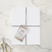 バラ魅力的ヴィンテージほこりっぽいピンクブライダルシャワー ギフトタグ (より糸付き)