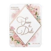 バラ魅力的ヴィンテージほこりっぽいピンク日付を保存 マグネット (縦)