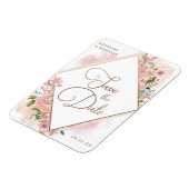 バラ魅力的ヴィンテージほこりっぽいピンク日付を保存 マグネット (左側)