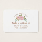 バラ魅力的ヴィンテージギフトレジストリ挿入カード (正面)