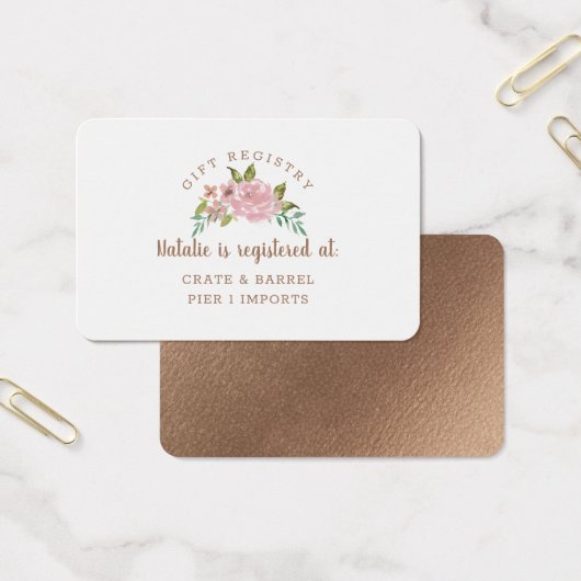 バラ魅力的ヴィンテージギフトレジストリ挿入カード (オフィス)