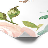 バラ魅力的ヴィンテージピンクのサイン私たちのゲストブックサイン ポスター (角)