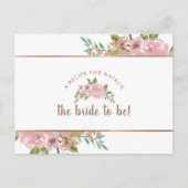 バラ魅力的ヴィンテージピンクブライドへレシピカード 案内ポストカード (正面)