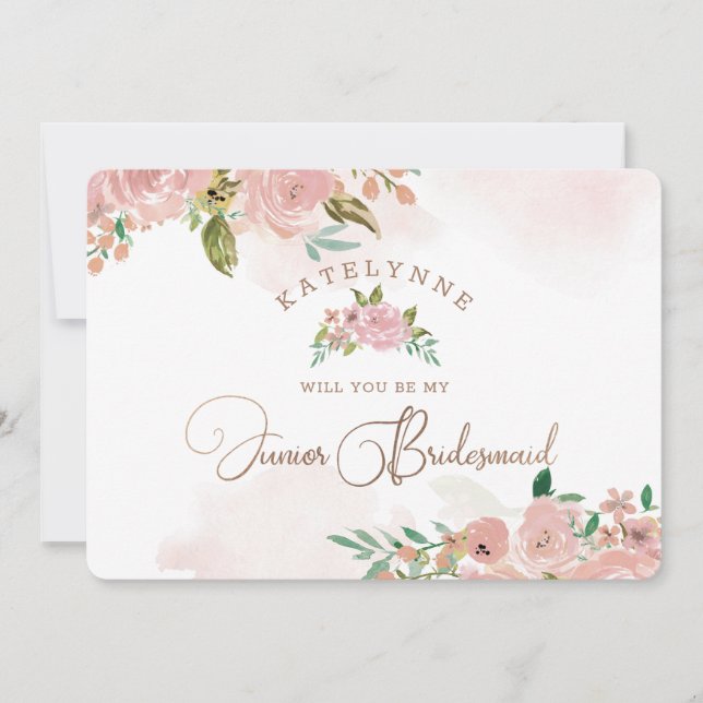 バラ魅力的ヴィンテージピンクJr. Bridesmaid提案 (正面)