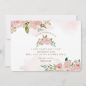 バラ魅力的ヴィンテージフラワーガール提案カード (裏面)