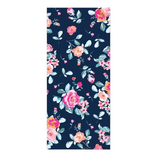 バラ鮮やかピンク花柄の価格表メニュー ラックカード (裏面)