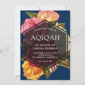 バラ鮮やかブーケ幾何学模様Aqeekah | アキカ 招待状 (正面)