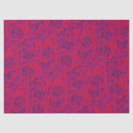 バラ鮮やか花柄フローラ紫レッド 薄葉紙