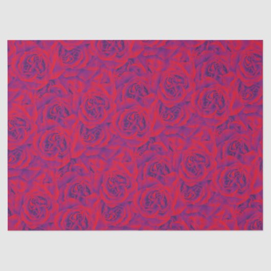 バラ鮮やか花柄フローラ紫レッド 薄葉紙 (正面)