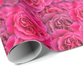 バラ鮮やか花継ぎ目なしパターンフローラピンク ラッピングペーパー (ロールコーナー)