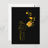 バラ黄色と兵士退役軍人称える記念品 ポストカード (正面/裏面)