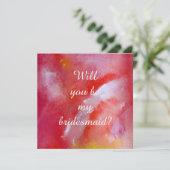 バラ黄色の水彩私の花嫁のメイドになる 招待状 (スタンド正面)