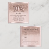 バラ10%オフ割引ロゴヘアグリッターバルーン 予約カード (正面/裏面)