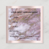 バラ10%オフ割引ロゴ髪の金ゴールドピンク大理石 予約カード (裏面)