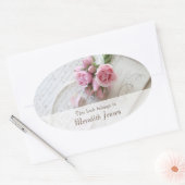 バラ18世紀ページ下部フェード蔵書票 楕円形シール (封筒)