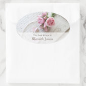 バラ18世紀ページ下部フェード蔵書票 楕円形シール (バッグ)