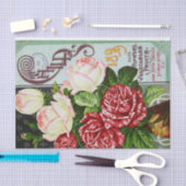 バラ1899年アンティークプリントティッシュペーパー 薄葉紙 (クラフト)