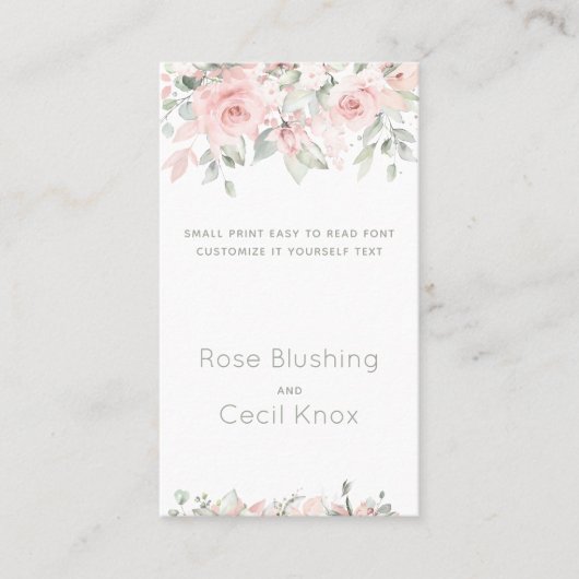 バラ2の結婚それカスタマイズが自分で顔を赤くする 名刺 (正面)
