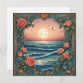 バラ2月海シーシェルバレンタイン シーズンカード (正面/裏面)