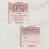 バラ20%オフ割引ロゴヘアグリッターバルーン 予約カード (正面/裏面)