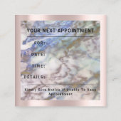 バラ20%オフ割引ロゴヘアブルーピンクマーブル 予約カード (裏面)