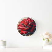 バラ2 ラウンド壁時計 (ホーム)