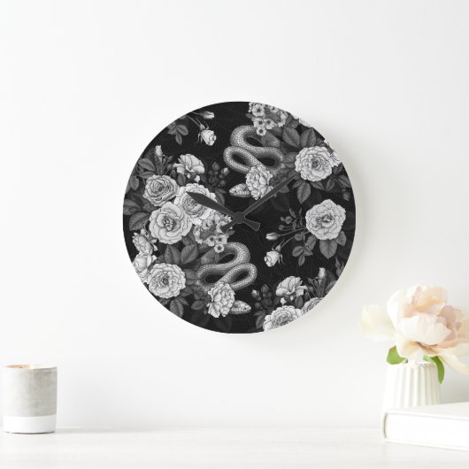 バラ3で非表示 ラージ壁時計 (ホーム)