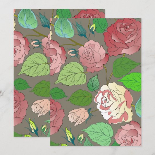 バラ30 サンキューカード (正面/裏面)