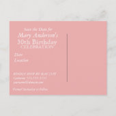 バラ30th誕生日パーティーはがきを保存 案内ポストカード (裏面)