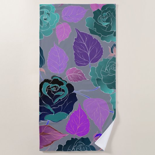 バラ31 ビーチタオル (正面)