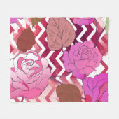 バラ3 フリースブランケット (正面(横))