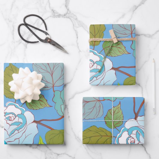 バラ3 ラッピングペーパーシート (正面)