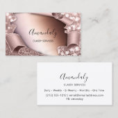 バラ3Dエフェクトフレームエレガントメイクアップピンク 名刺 (正面/裏面)