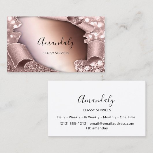 バラ3Dエフェクトフレームエレガントメイクアップピンク 名刺 (正面/裏面)