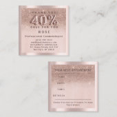 バラ40%オフ割引ロゴヘアグリッターバルーン 予約カード (正面/裏面)