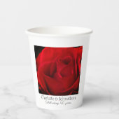 バラ40thルビー結婚の記念日 紙コップ (正面)