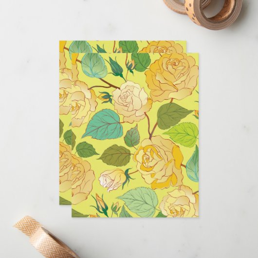 バラ4 ノートカード (正面/裏面インサイチュ)