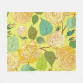 バラ4 フリースブランケット (正面(横))