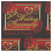 バラ50周結婚年記念 ファブリック (クローズアップ)