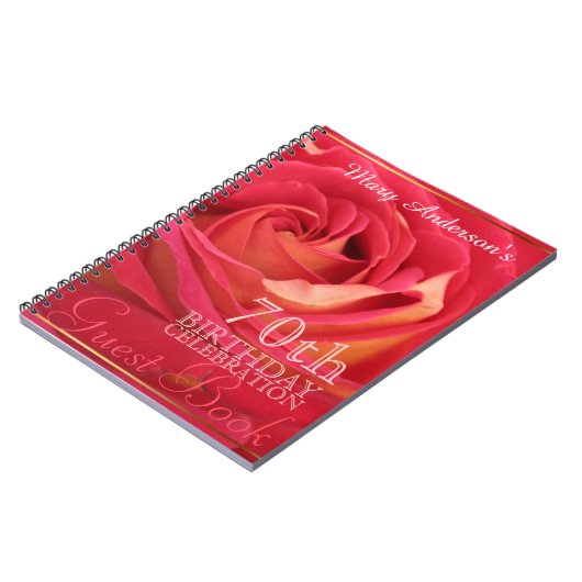 バラ70th誕生祝いカスタムゲストブック ノートブック (左側)