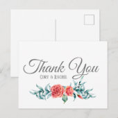 バラ&かわいらしユーカリを感謝ポストカードに ポストカード (正面/裏面)